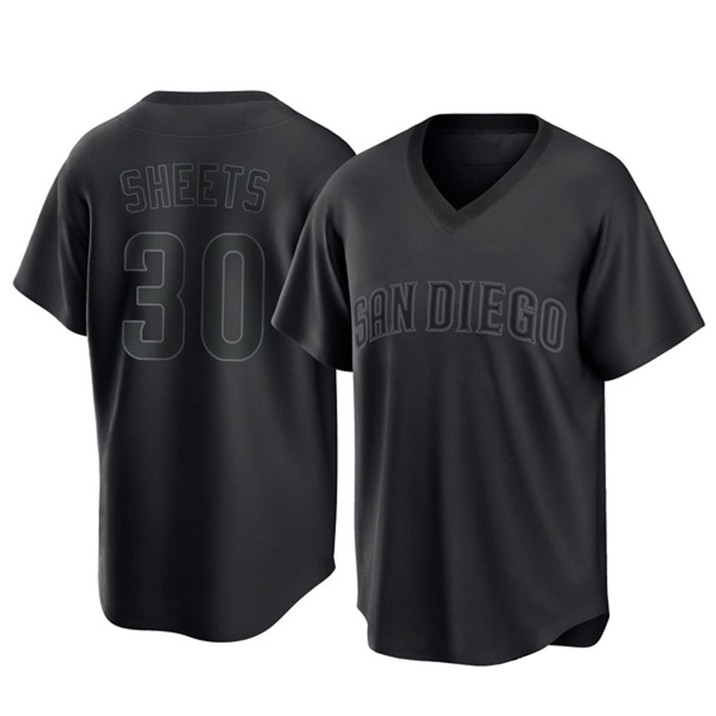 Fenge S.Diego Padres #30 Gavin Sheets Player Black Pitch Fashion Game T-shirt Stitched Jerseys