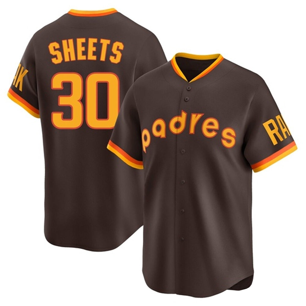 Fenge S.Diego Padres #30 Gavin Sheets Player Brown Home Cooperstown Collection Replica Game Stitched Jerseys