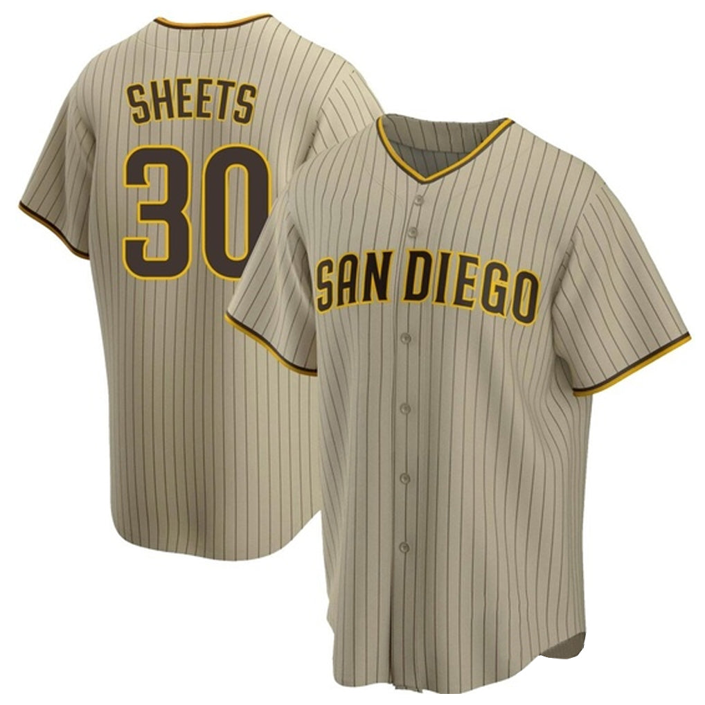 Fenge S.Diego Padres #30 Gavin Sheets Player Khaki Home Game Stitched Jerseys