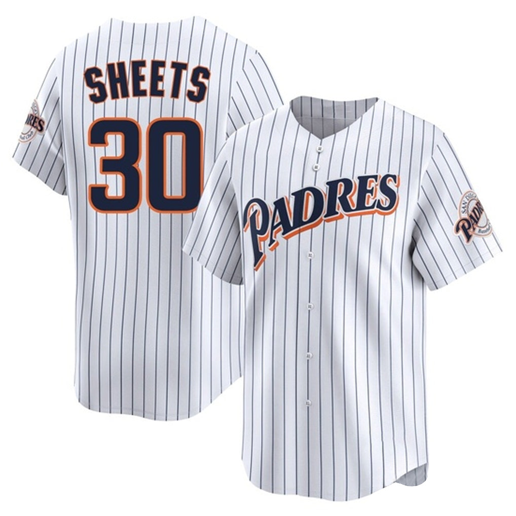 Fenge S.Diego Padres #30 Gavin Sheets Player White Cooperstown Collection Limited Home Stitched Jerseys