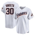 Fenge S.Diego Padres #30 Gavin Sheets Player White Cooperstown Collection Limited Home Stitched Jerseys