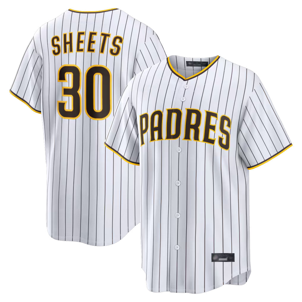 Fenge S.Diego Padres #30 Gavin Sheets Player White Home Limited Game Stitched Jerseys
