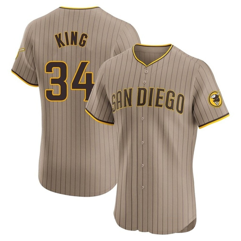 Fenge S.Diego Padres #34 Michael King Player Khaki Home Limited Elite Stitched Jerseys