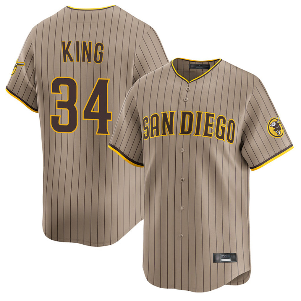 Fenge S.Diego Padres #34 Michael King Player Khaki Home Limited Stitched Jerseys