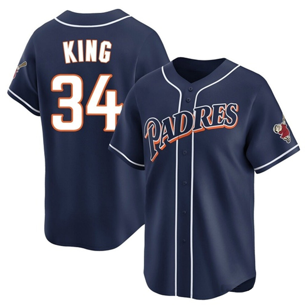 Fenge S.Diego Padres #34 Michael King Player Navy Cooperstown Collection Limited Home Stitched Jerseys
