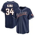 Fenge S.Diego Padres #34 Michael King Player Navy Cooperstown Collection Limited Home Stitched Jerseys
