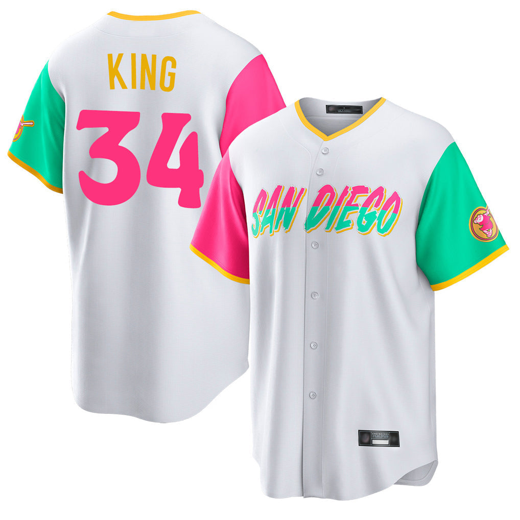 Fenge S.Diego Padres #34 Michael King Player White City Connect Home Game Stitched Jerseys
