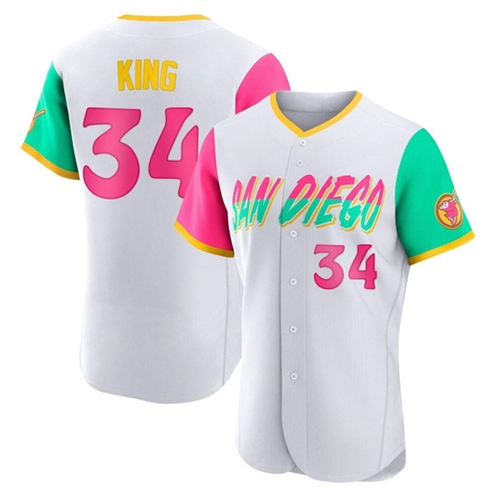 Fenge S.Diego Padres #34 Michael King Player White City Connect Home Limited Elite Stitched Jerseys