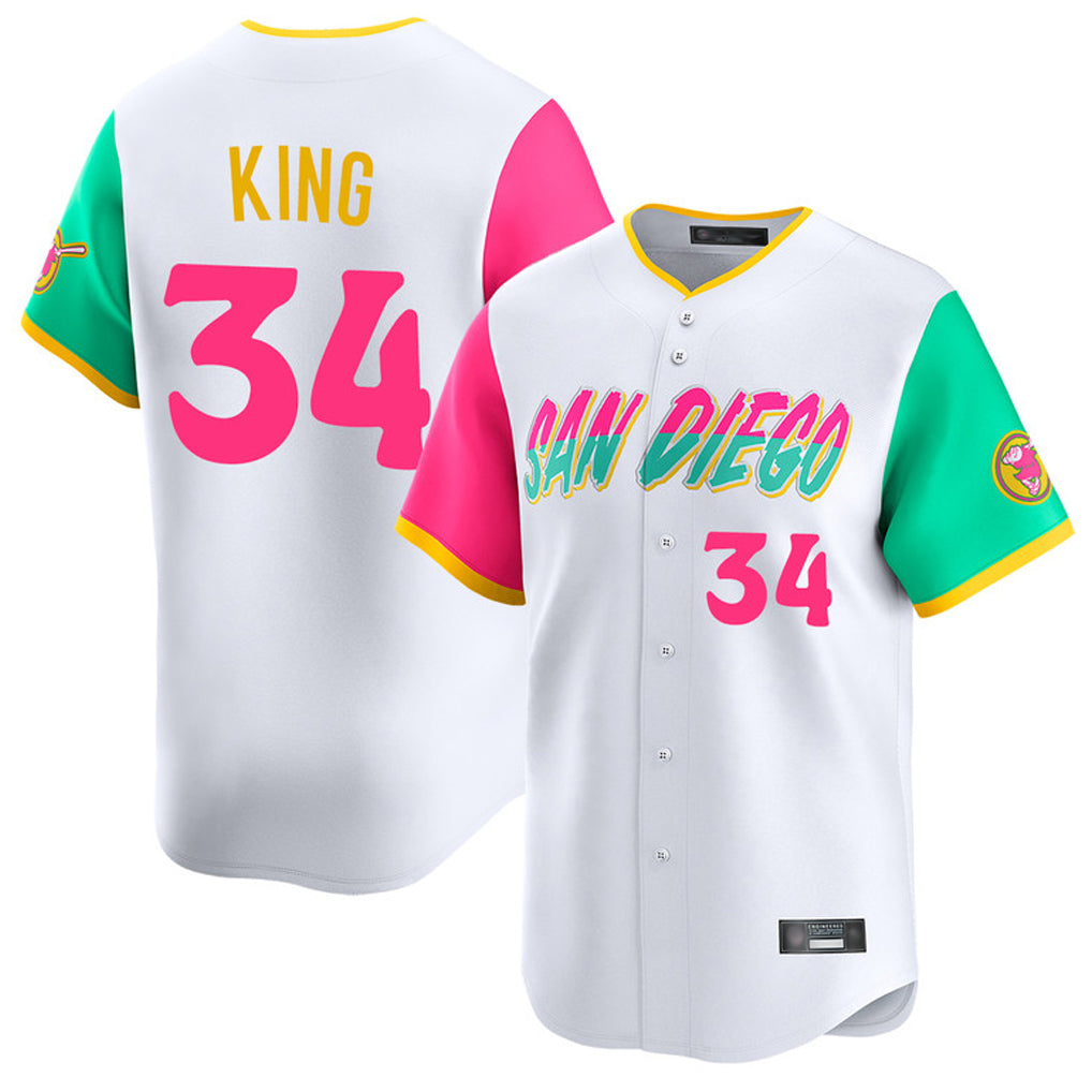 Fenge S.Diego Padres #34 Michael King Player White City Connect Home Limited Stitched Jerseys