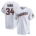 Fenge S.Diego Padres #34 Michael King Player White Cooperstown Collection Limited Home Stitched Jerseys