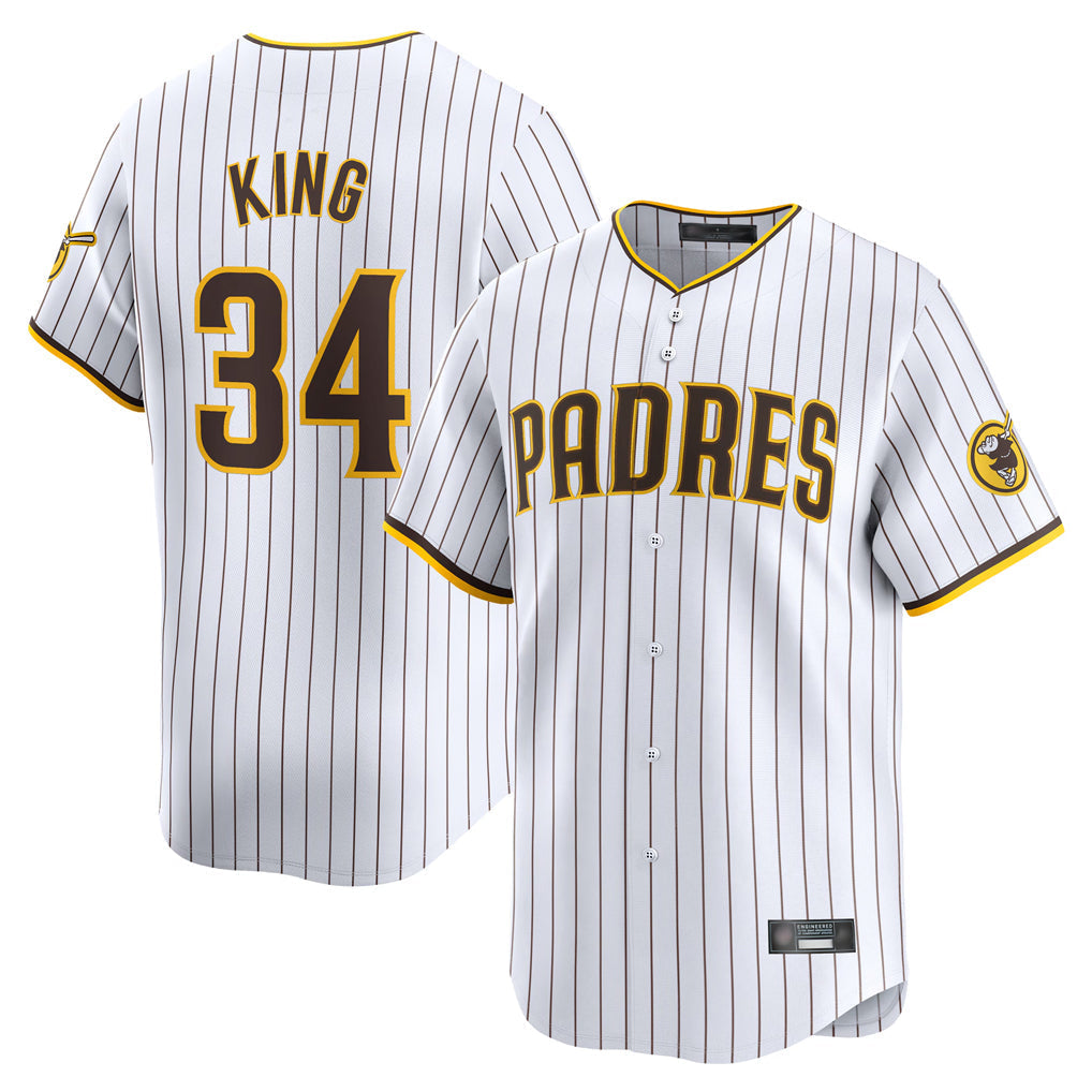 Fenge S.Diego Padres #34 Michael King Player White Home Limited Stitched Jerseys