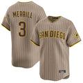 Fenge S.Diego Padres #3 Jackson Merrill Player Khaki Home Limited Stitched Jerseys