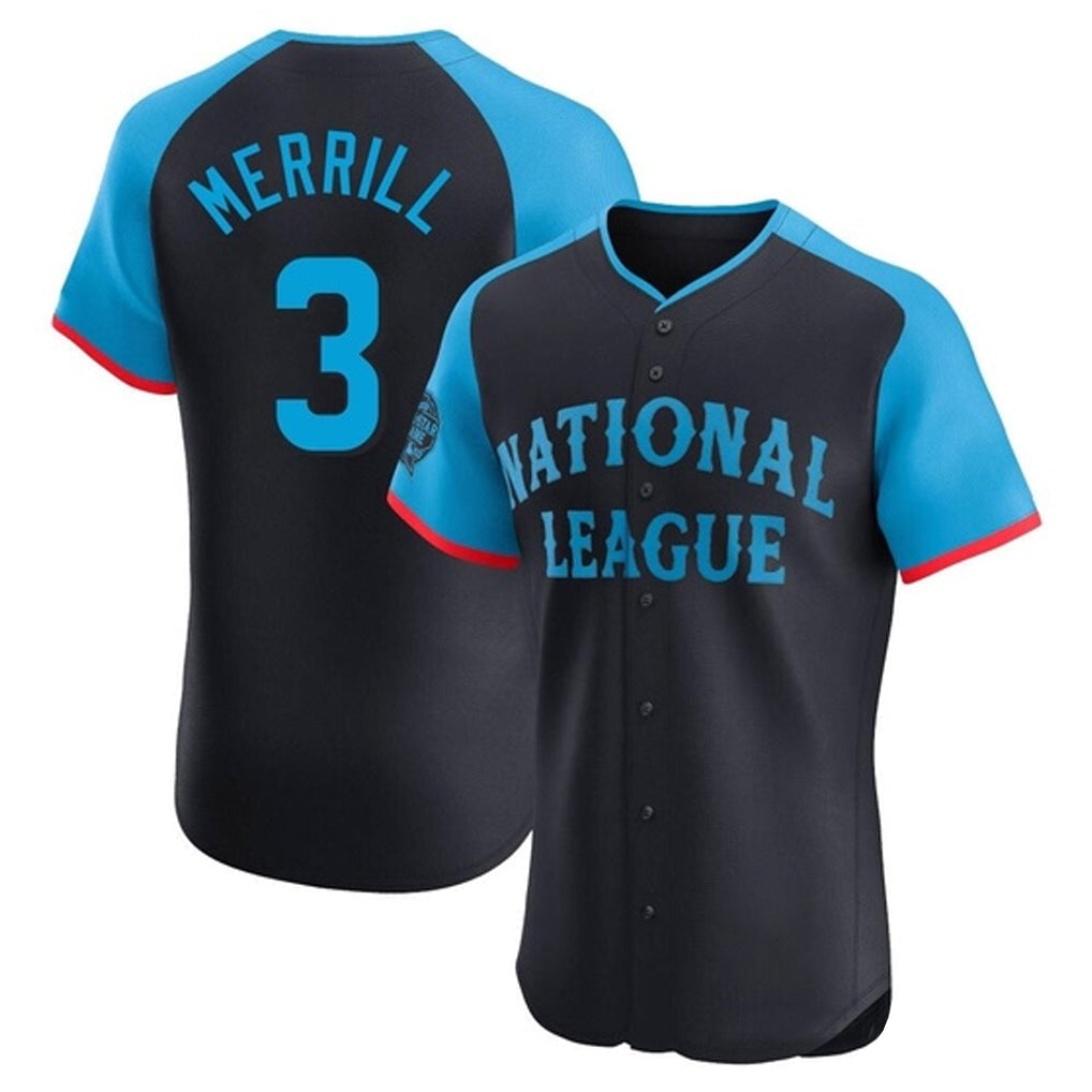 Fenge S.Diego Padres #3 Jackson Merrill Player National League Navy All-Star Game Limited Elite Stitched Jerseys