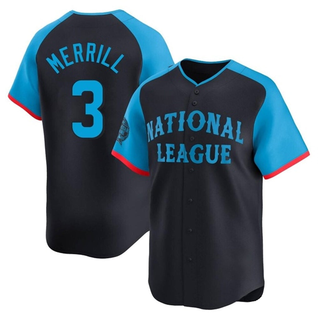 Fenge S.Diego Padres #3 Jackson Merrill Player National League Navy All-Star Game Limited Stitched Jerseys