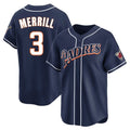 Fenge S.Diego Padres #3 Jackson Merrill Player Navy Cooperstown Collection Limited Home Stitched Jerseys