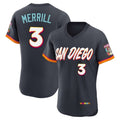 Fenge S.Diego Padres #3 Jackson Merrill Player Obsidian 2026 City Connect Home Limited Elite T-shirt Stitched Jerseys