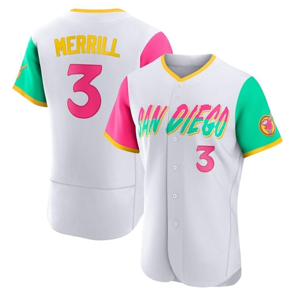 Fenge S.Diego Padres #3 Jackson Merrill Player White City Connect Home Limited Elite Stitched Jerseys