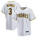 Fenge S.Diego Padres #3 Jackson Merrill Player White Cooperstown Collection Home Game Stitched Jerseys