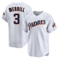 Fenge S.Diego Padres #3 Jackson Merrill Player White Cooperstown Collection Limited Home Stitched Jerseys