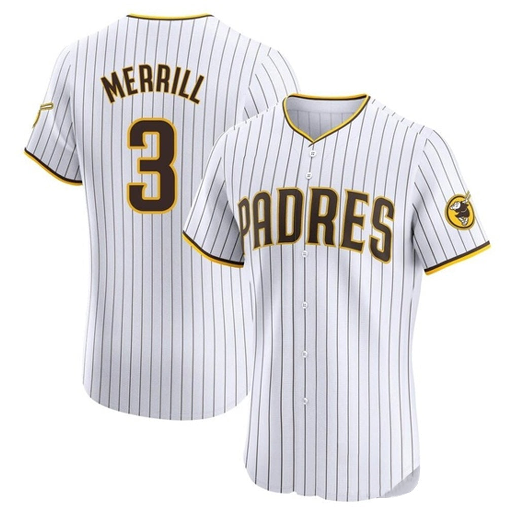 Fenge S.Diego Padres #3 Jackson Merrill Player White Home Limited Elite Stitched Jerseys