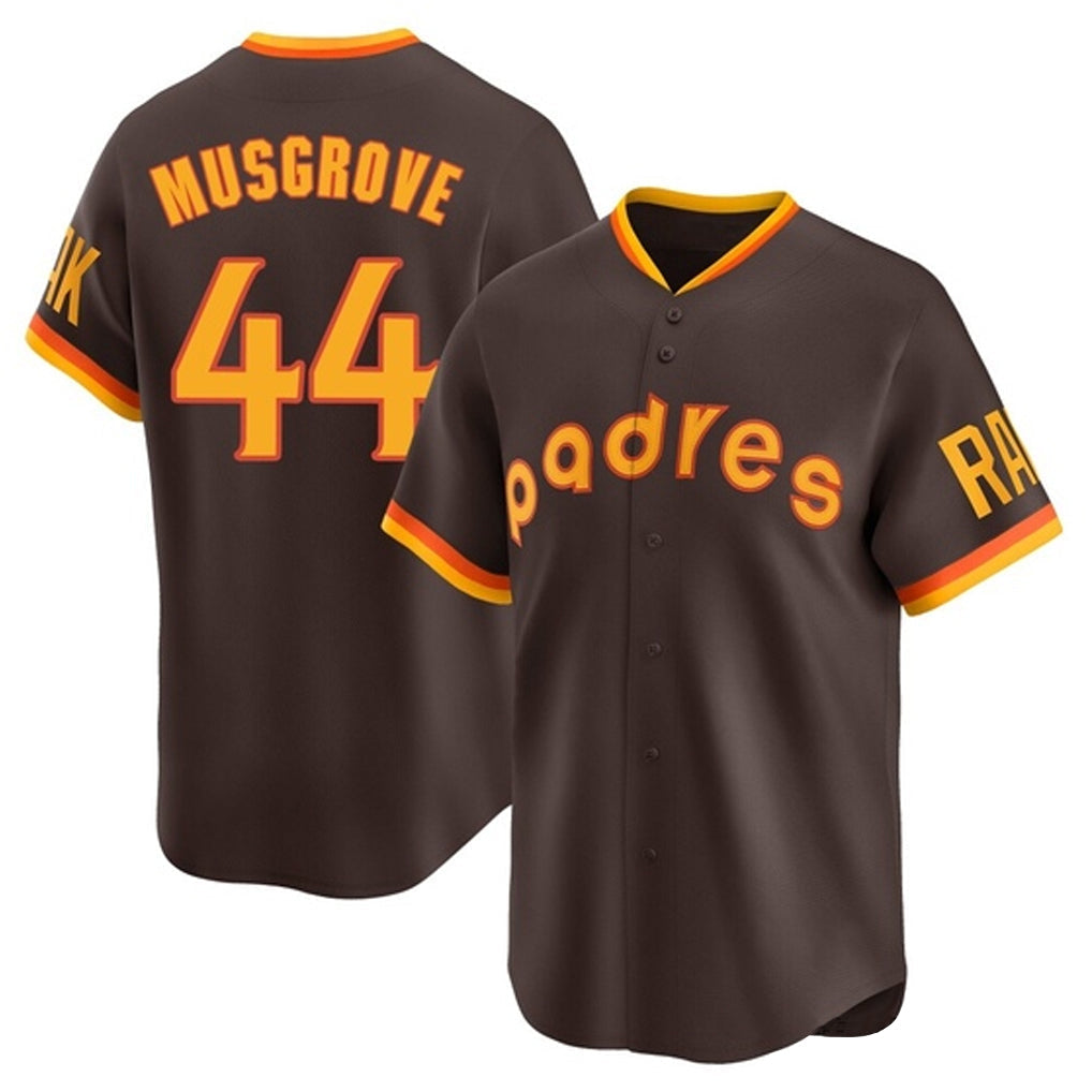Fenge S.Diego Padres #44 Joe Musgrove Player Brown Home Cooperstown Collection Replica Game Stitched Jerseys