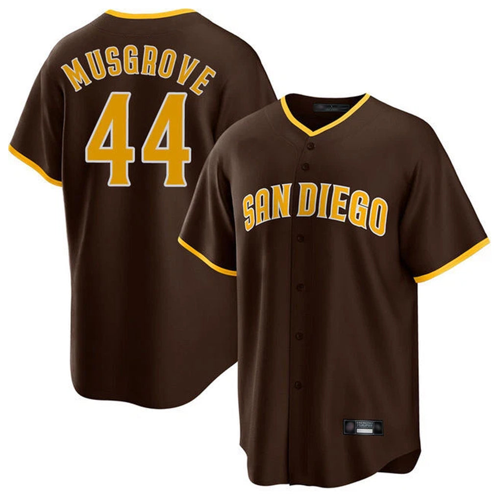 Fenge S.Diego Padres #44 Joe Musgrove Player Brown Home Game Stitched Jerseys
