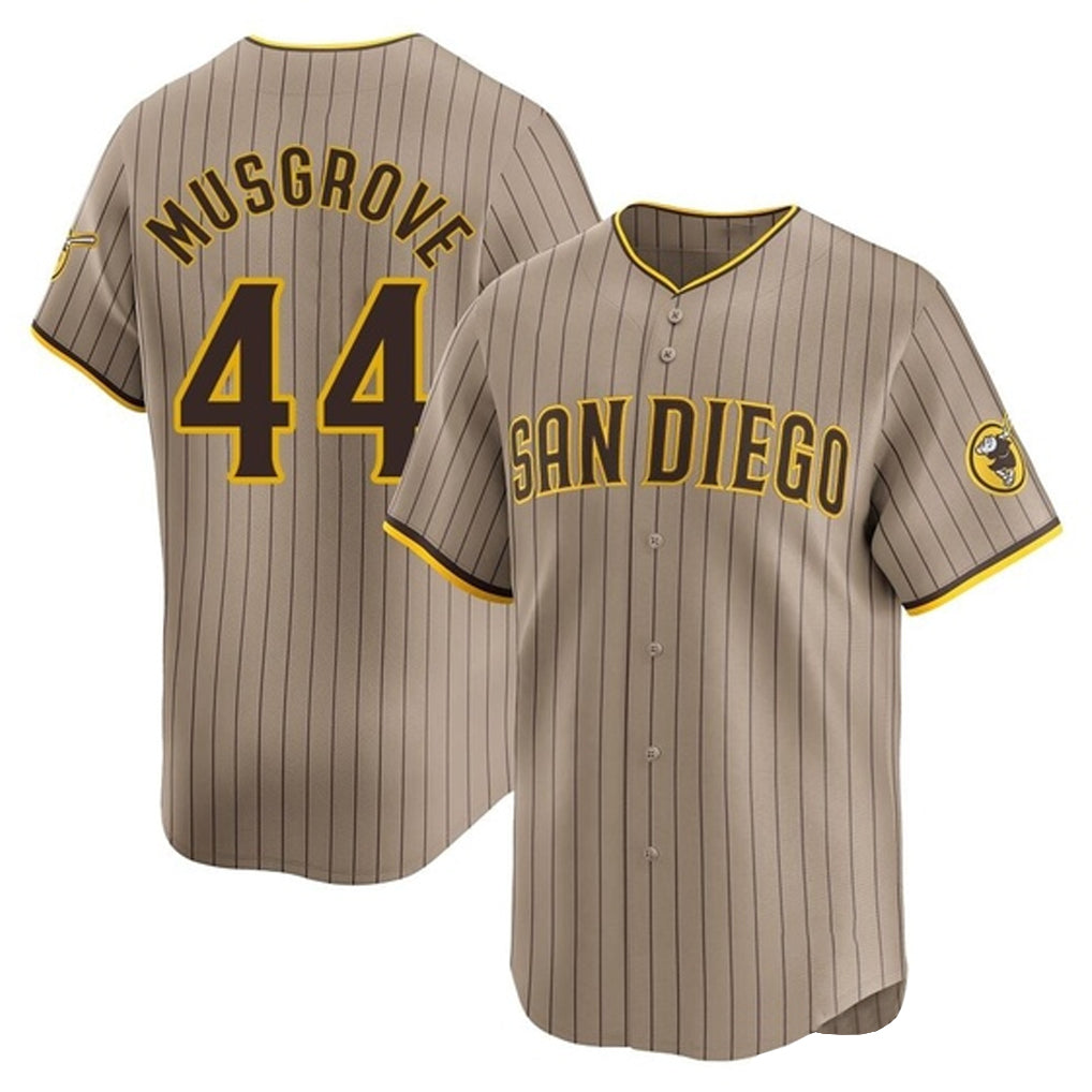 Fenge S.Diego Padres #44 Joe Musgrove Player Khaki Home Limited Stitched Jerseys