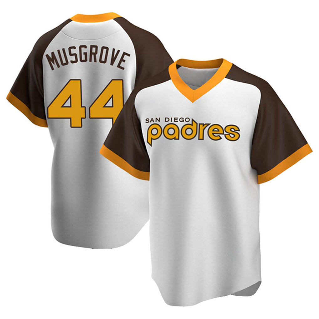 Fenge S.Diego Padres #44 Joe Musgrove Player White Home Cooperstown Collection Replica Game Stitched Jerseys