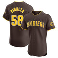 Fenge S.Diego Padres #58 Wandy Peralta Player Brown Home Limited Elite Stitched Jerseys