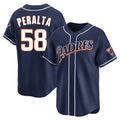 Fenge S.Diego Padres #58 Wandy Peralta Player Navy Cooperstown Collection Limited Home Stitched Jerseys