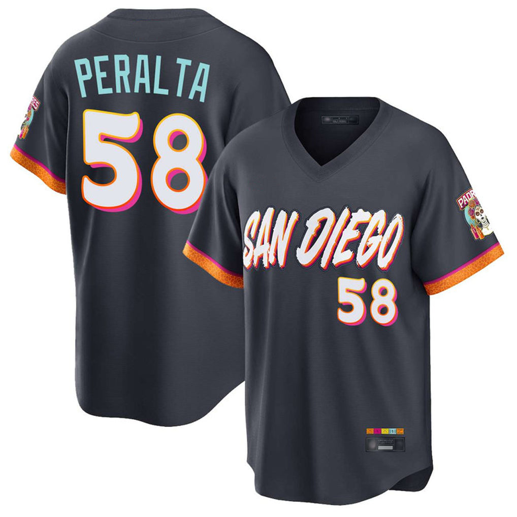 Fenge S.Diego Padres #58 Wandy Peralta Player Obsidian 2026 City Connect Home Limited T-shirt Stitched Jerseys