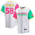 Fenge S.Diego Padres #58 Wandy Peralta Player White City Connect Home Game Stitched Jerseys