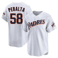 Fenge S.Diego Padres #58 Wandy Peralta Player White Cooperstown Collection Limited Home Stitched Jerseys