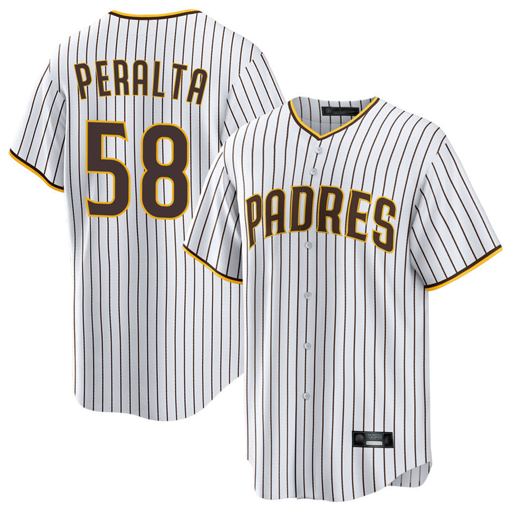 Fenge S.Diego Padres #58 Wandy Peralta Player White Home Game Stitched Jerseys