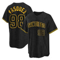 Fenge S.Diego Padres #98 Randy Vasquez Player Black Snake Skin City Home Game Stitched Jerseys