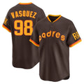 Fenge S.Diego Padres #98 Randy Vasquez Player Brown Home Cooperstown Collection Replica Game Stitched Jerseys