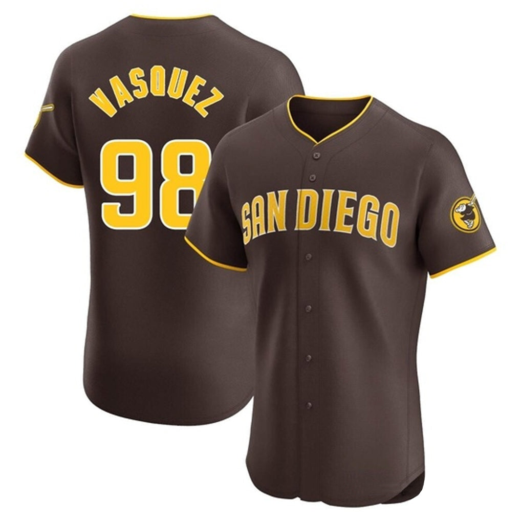 Fenge S.Diego Padres #98 Randy Vasquez Player Brown Home Limited Elite Stitched Jerseys
