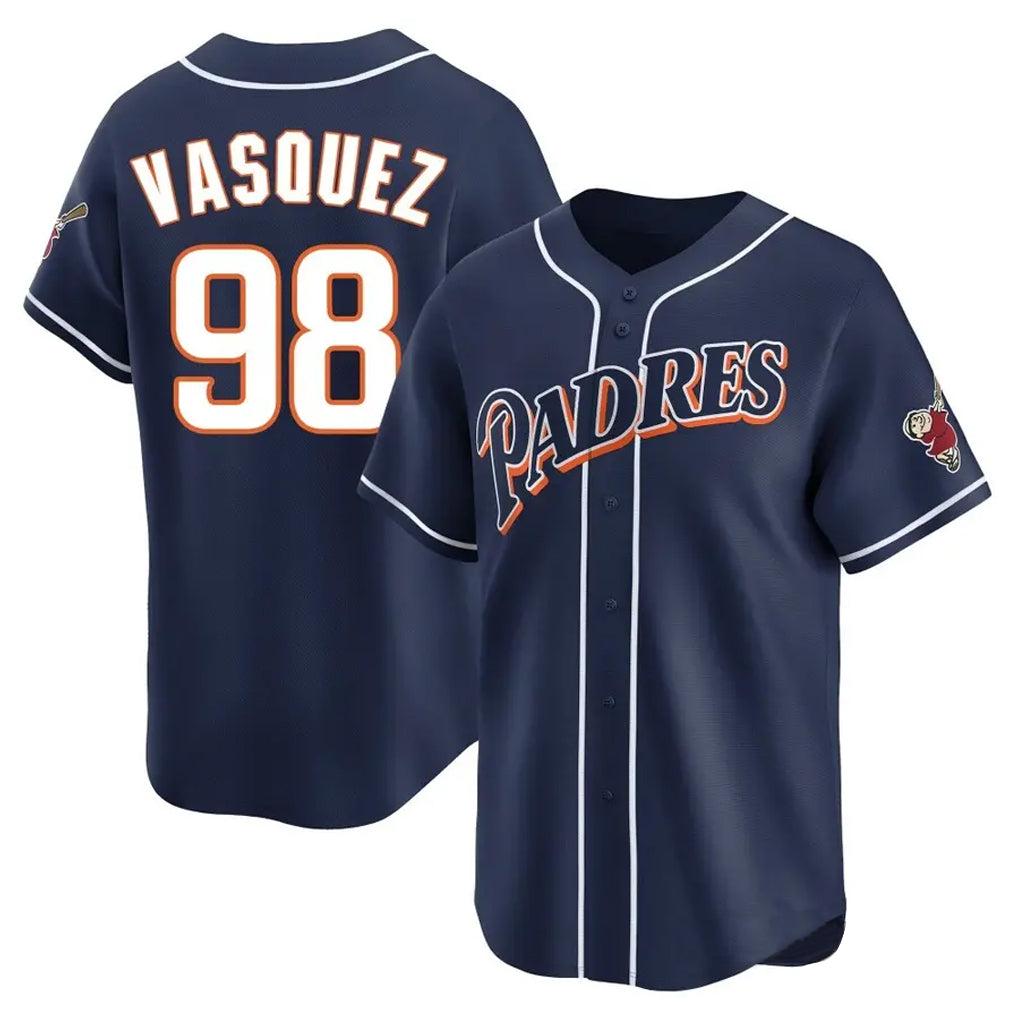 Fenge S.Diego Padres #98 Randy Vasquez Player Navy Cooperstown Collection Limited Home Stitched Jerseys