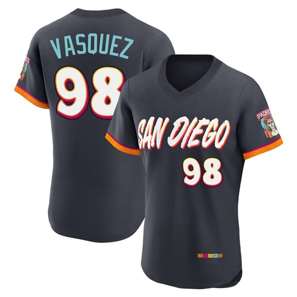 Fenge S.Diego Padres #98 Randy Vasquez Player Obsidian 2026 City Connect Home Limited Elite T-shirt Stitched Jerseys