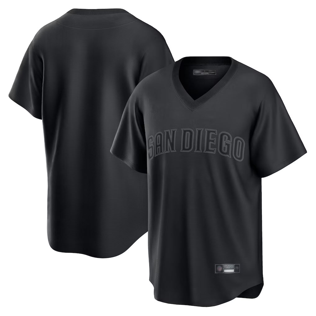 Fenge S.Diego Padres Blank Player Black Pitch Fashion Game T-shirt Stitched Jerseys
