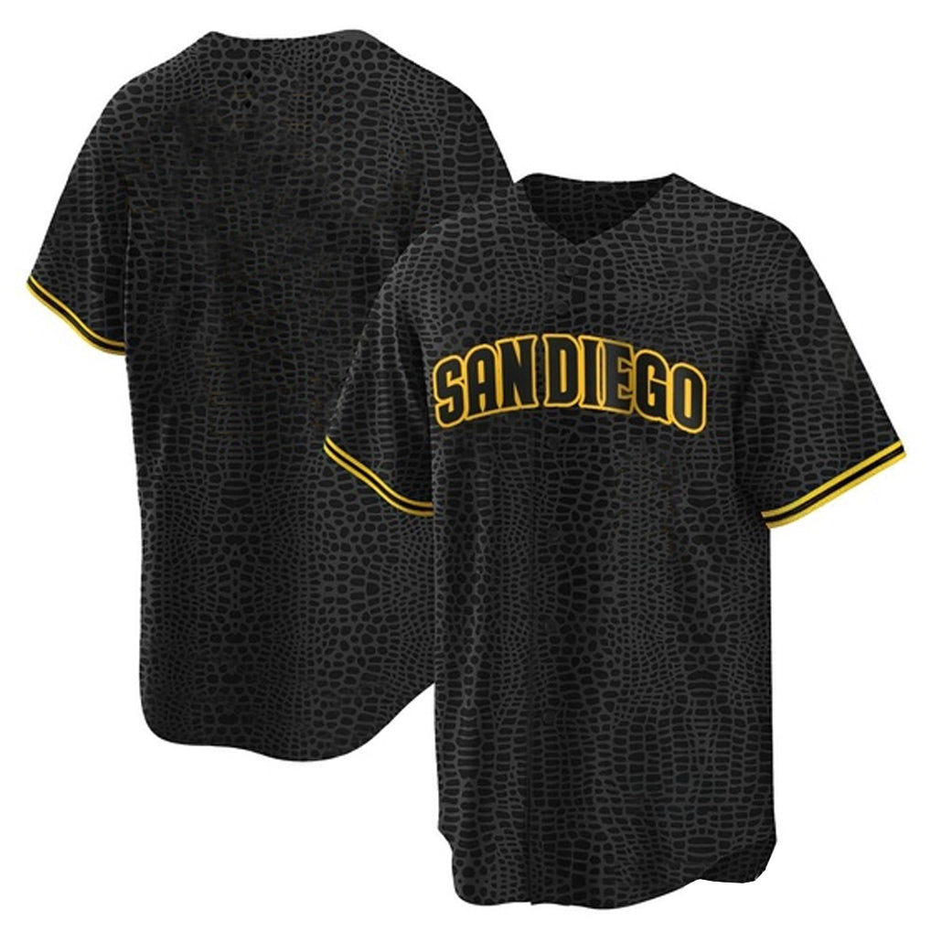 Fenge S.Diego Padres Blank Player Black Snake Skin City Home Game Stitched Jerseys