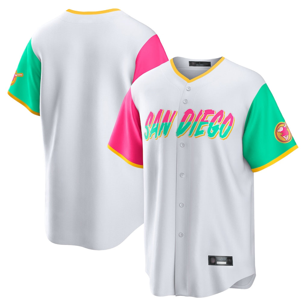 Fenge S.Diego Padres Blank Player White City Connect Home Game Stitched Jerseys