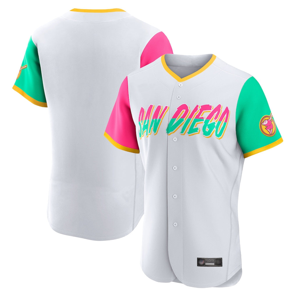 Fenge S.Diego Padres Blank Player White City Connect Home Limited Elite Stitched Jerseys