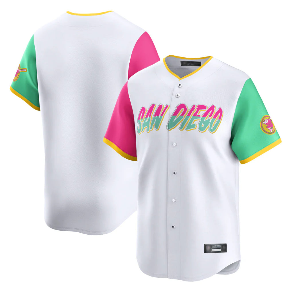 Fenge S.Diego Padres Blank Player White City Connect Home Limited Stitched Jerseys