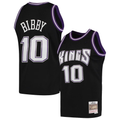 Fenge S.Kings #10 Mike Bibby Mitchell & Ness Black Hardwood Classics Swingman Jerseys
