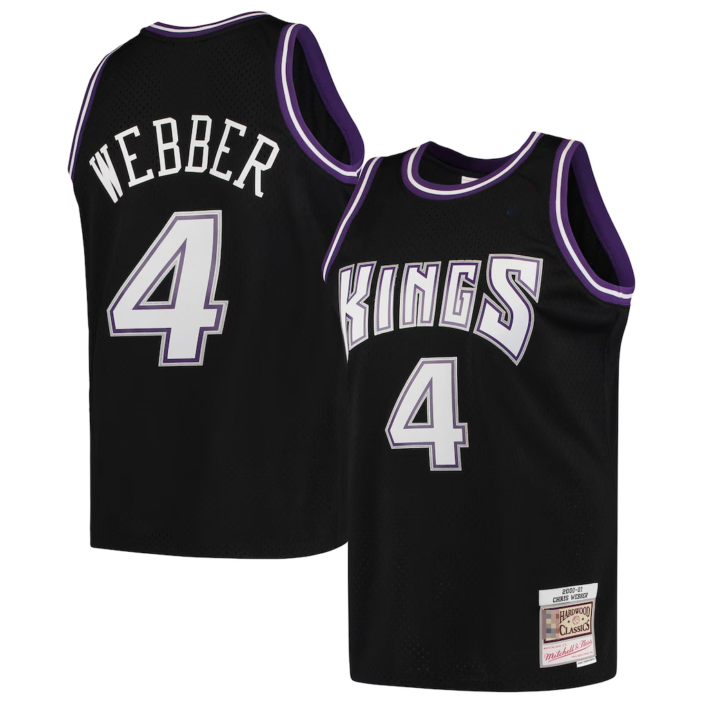 Fenge S.Kings #4 Chris Webber Mitchell & Ness Black 2000-2001 Hardwood Classics Swingman Jerseys