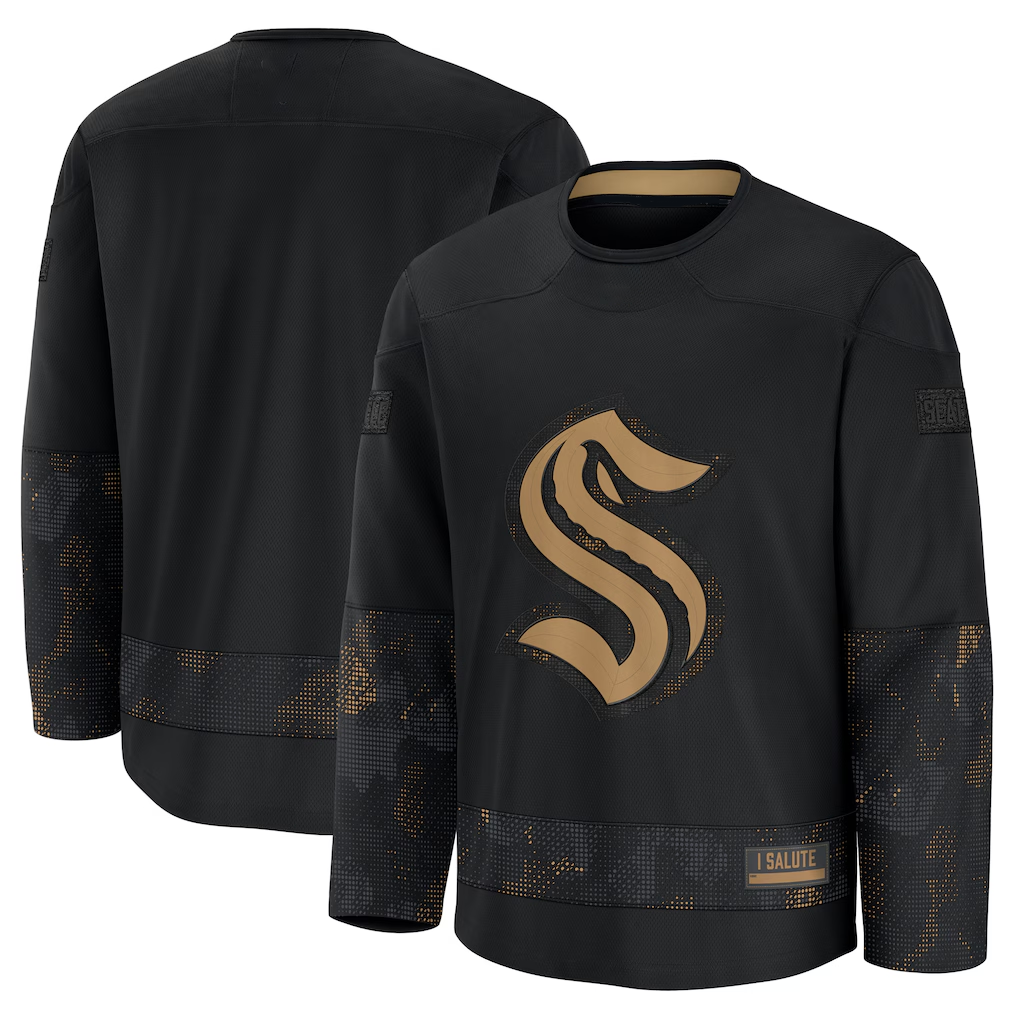 Fenge S.Kraken Black 2024 Military Appreciation Practice Jerseys