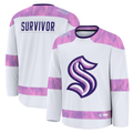 Fenge S.Kraken White Hockey Fights Cancer Survivor Practice Jerseys