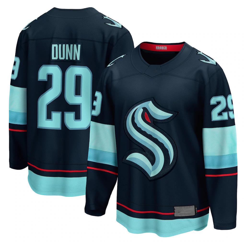 Fenge S.Kraken #29 Vince Dunn Deep Sea Blue Home Breakaway Player Jerseys