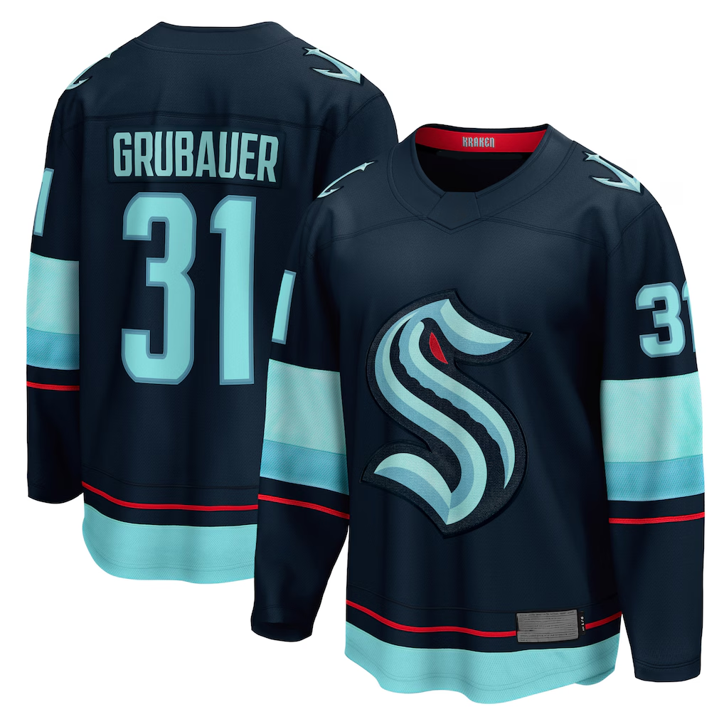 Fenge S.Kraken #31 Philipp Grubauer Navy Home Breakaway Player Jerseys